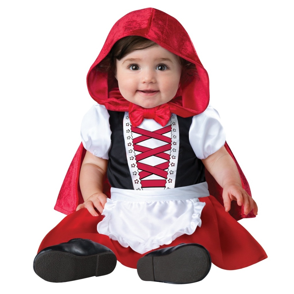 Little Red Riding Hood Costume NEW Infant Baby Velvet Onesie Skirt Cape Toddler